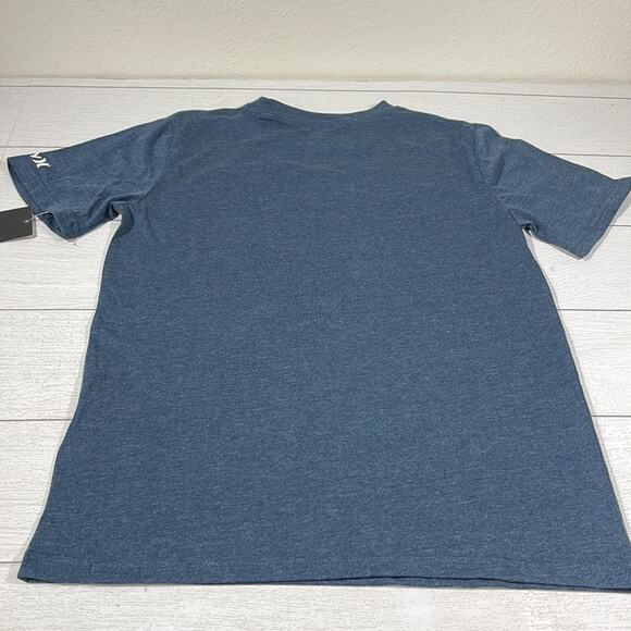 Hurley Heathered Blue Tee with Neon Rainbow Logo Large - Picture 8 of 8